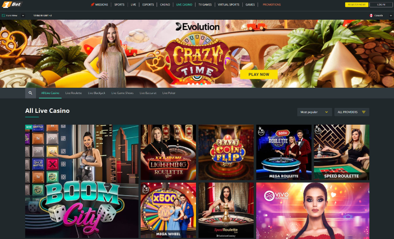Screenshot 1Bet Live Casino