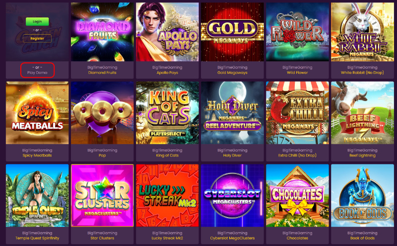 BTG Games at Bizzo Casino - every slot is available in Demo mode and can be played without registration.