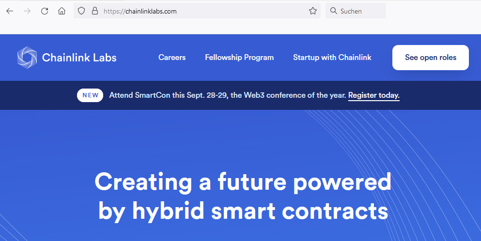 Anyone accessing the smartcontract.com website will be redirected to Chainlink Labs.