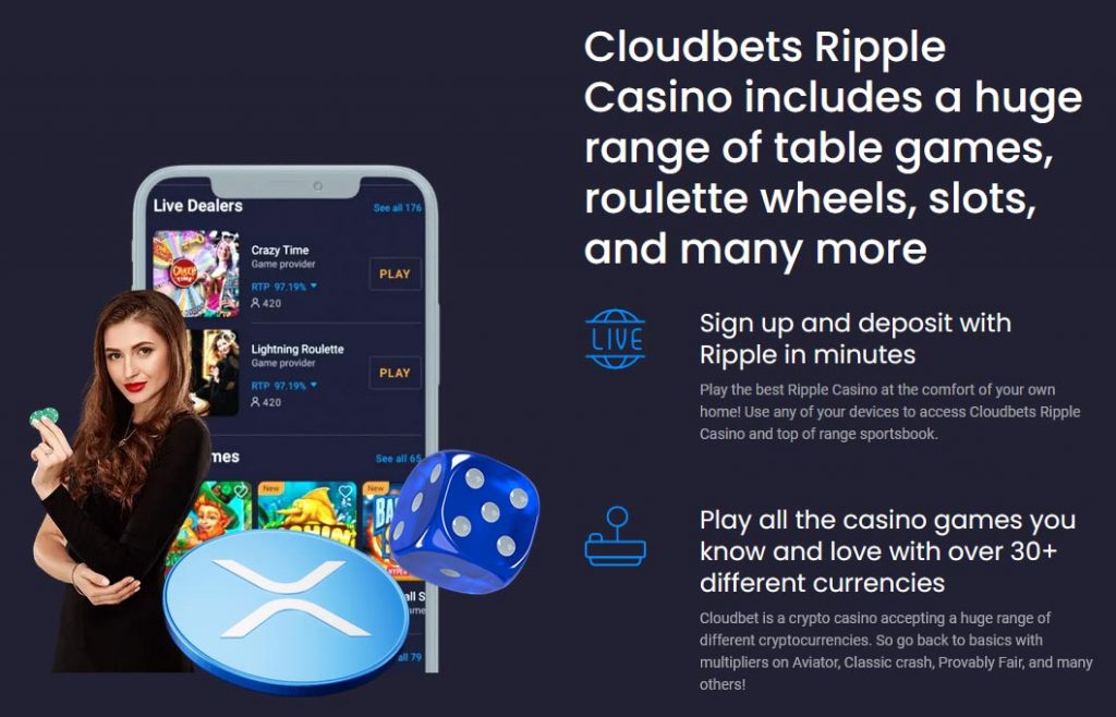 Cloudbets Ripple Casino includes a huge range of games.