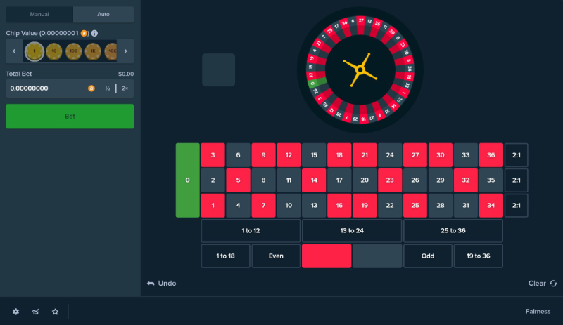 Pic shows Crypto Roulette at Stake Casino