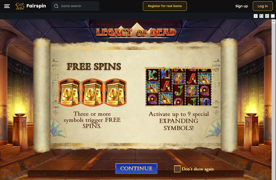 Fairspin Casino offers to play for free in demo mode without signing up.