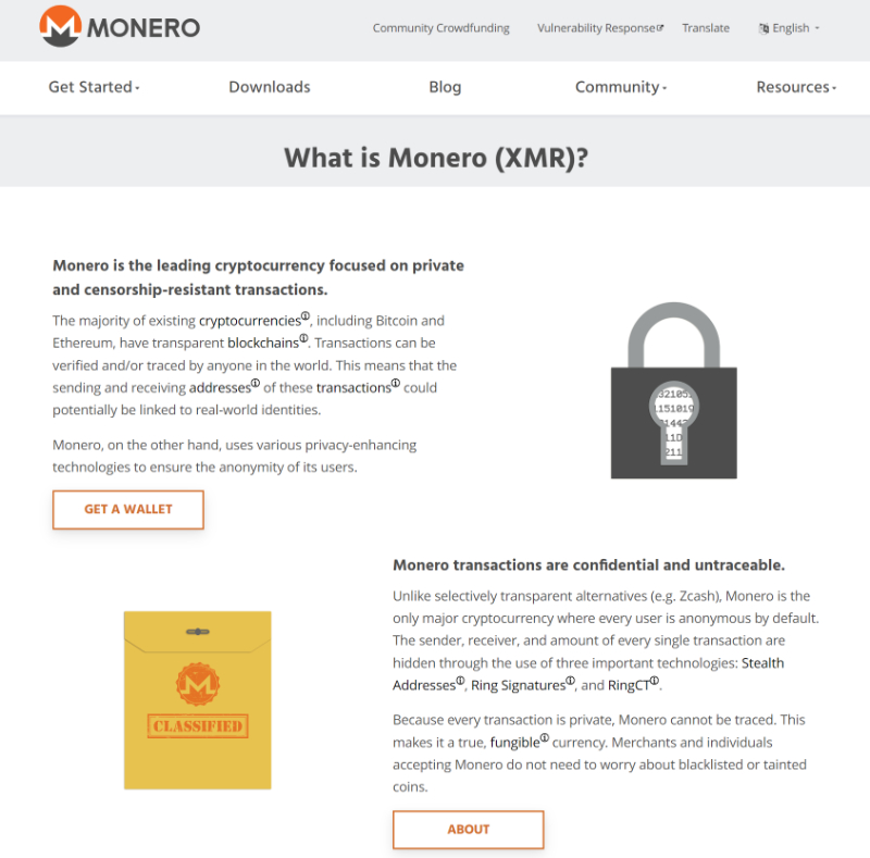 The Monero website give you a lot of information about the token / ©getmonero.org