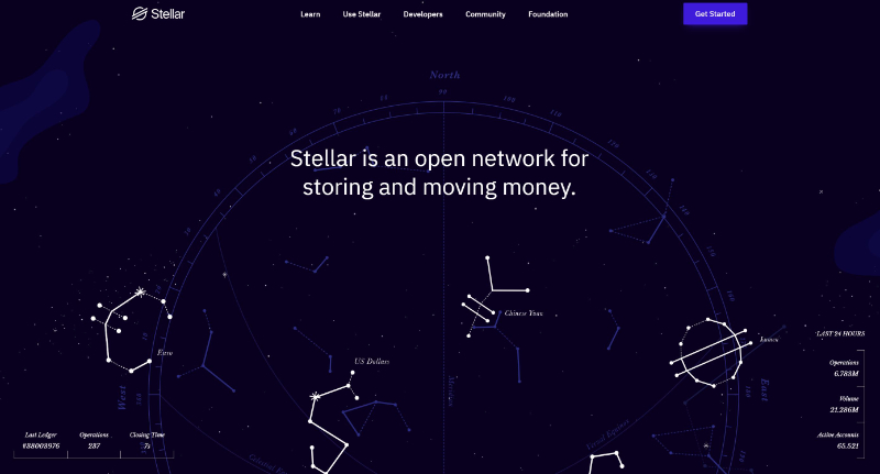 Screenshot from the Stellar website