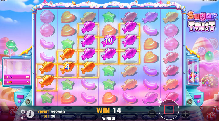 Sugar Twist is a cluster pays slots game