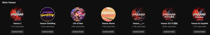 ©youtube.com/c/Yassuo | Though he has numerous YouTube accounts, his main one operating under his own name is by far the most popular.