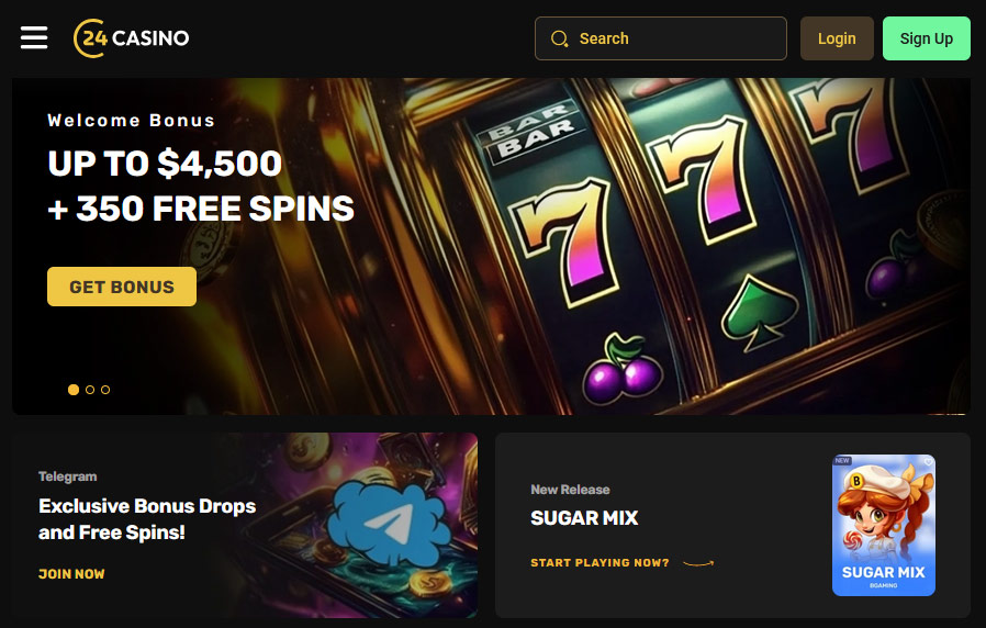 At 24Casino players can find a Non-Sticky Bonus