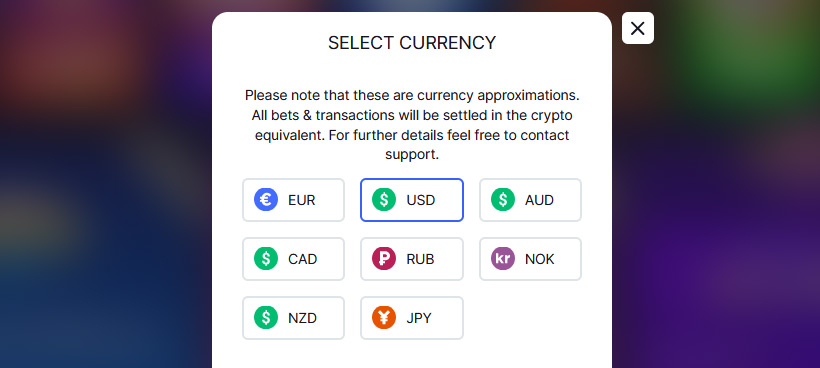 Bitstarz Currency Display
