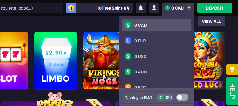 Bitstarz Display Balance in Fiat