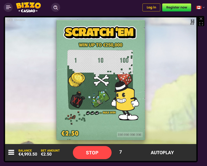 Hacksaw's Scratch'em (here at Bizzo Casino) is one of the most popular instant games in online casinos