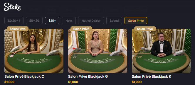 With minimum bets starting in the $1,000 range, the payouts playing Blackjack Salon Privé can be huge.