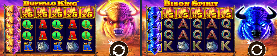 The most obvious differences are visual, like the colors of the buffalo and the bison as well as the design of the card symbols.