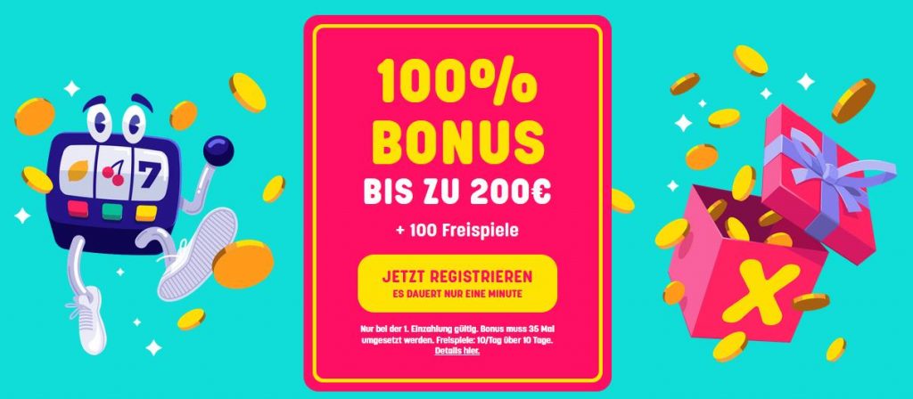 Wer sich bei Caxino neu registriert, erhält einen Bonus bis 200€ und 100 Freispiele