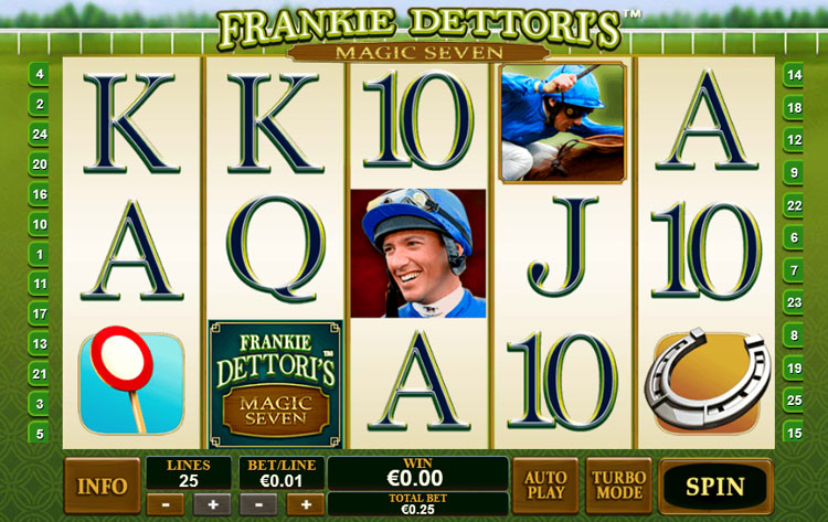The legendary Frankie Dettori's Magic Seven slot.