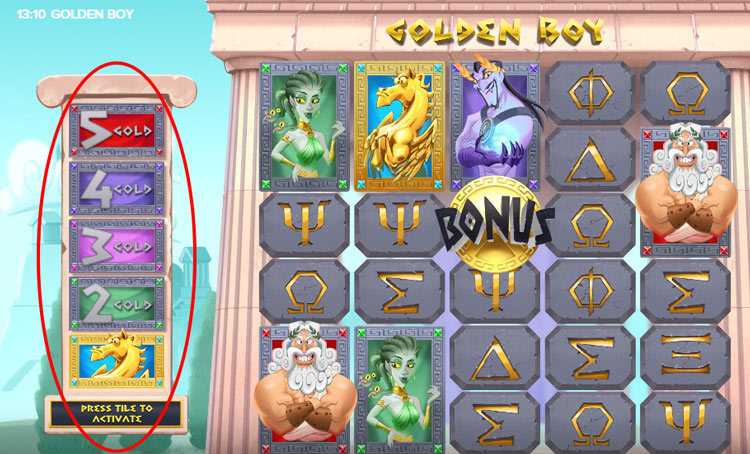 Golden Boy Slot - Press Tile to Activate