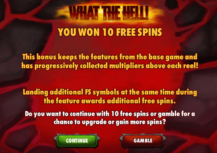 Make your choice: Play the free spins or gamble.