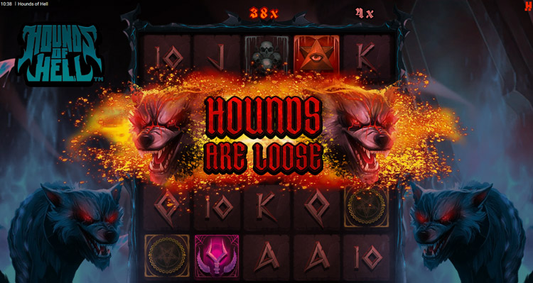 The Hounds Are Loose feature triggered during the free spins bonus round. 