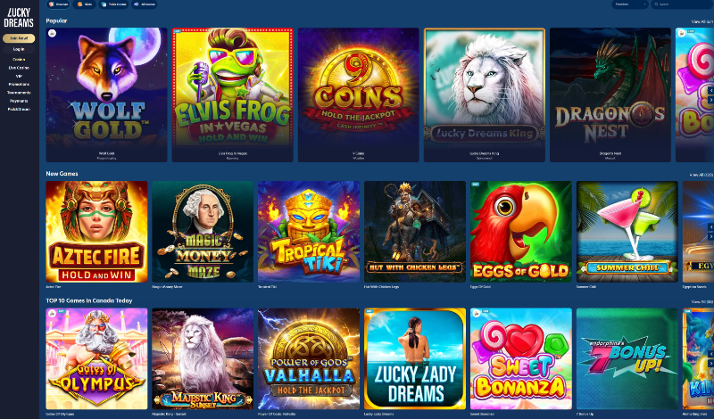 Lucky Dreams offers games from over 100 software providers