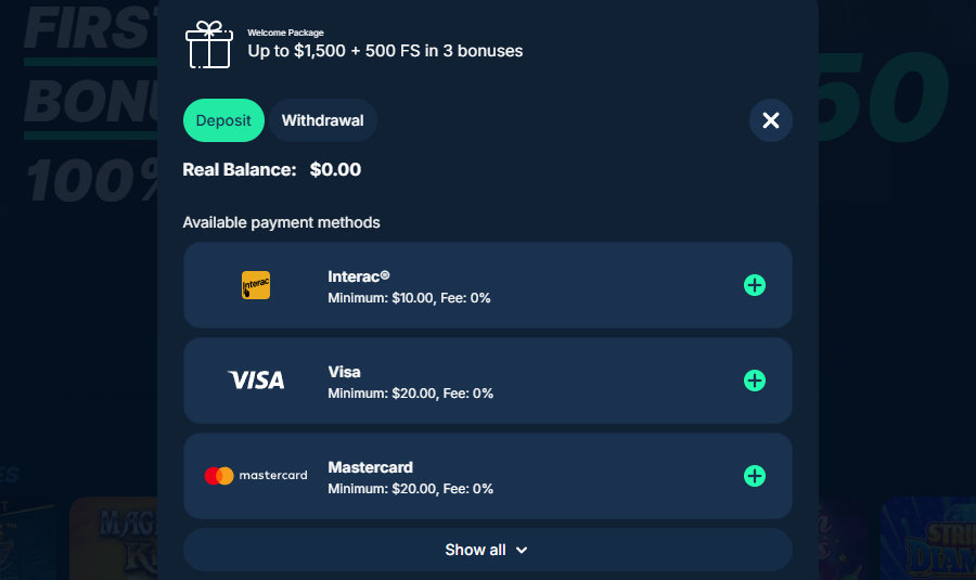 Playzilla Banking Making a Deposit