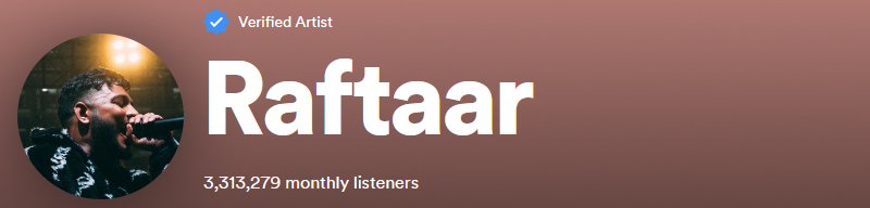 With over 3.3 million listeners each month, it's clear just how popular Raftaar's music really is.